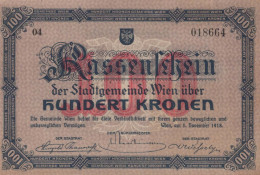 100 KRONEN 1918 Stadt BADEN BEI WIEN Niedrigeren Österreich Notgeld #PD895 - Lokale Ausgaben