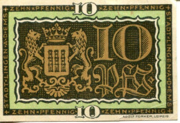 10 PFENNIG Stadt LINGEN Hanover DEUTSCHLAND Notgeld Papiergeld Banknote #PL662 - Lokale Ausgaben