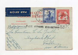 !!! ENTIER POSTAL PAR AVION DU CONGO BELGE, CACHET DE TENKE DE 1944 - Briefe U. Dokumente