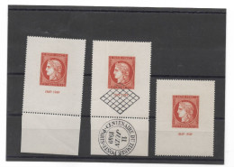 YT841, TROIS EXEMPLAIRES DIFFERENTS NEUFS** 10FR VERMILLON 1849-1949 + UNE LETTRE CIRCULE BERN SUISSE STAMPS BRIEFMARKEN - Nuevos