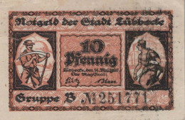 10 PFENNIG 1920 Stadt LÜBBECKE Westphalia DEUTSCHLAND Notgeld Banknote #PI193 - [11] Emissions Locales