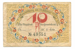 10 Pfennig 1920 SONNEBERG DEUTSCHLAND Notgeld Papiergeld Banknote #P10691 - [11] Emissions Locales