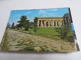 CP CARTE POSTALE GRECE PAESTUM VOIE SACREE TEMPLE De NEPTUNE BASILIQUE - Vierge - Greece