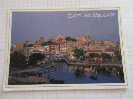 CP CARTE POSTALE GRECE CRETE AGIOS NIKOLAOS - Ecrite En 1996. Timbree Au Verso. - Grecia