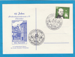 POSTKARTE. 45 JAHRE BRIEFMARKENSAMMLERVEREIN, SCHWEINEFURT. - Storia Postale