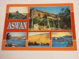 CP CARTE POSTALE Gd FORMAT EGYPTE ASWAN VUES DIVERSES - Ecrite En 1997           - Andere & Zonder Classificatie