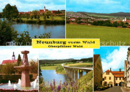 72720535 Neunburg Wald Rathaus Panorama See Bruecke Brunnen Neunburg Wald - Sonstige & Ohne Zuordnung