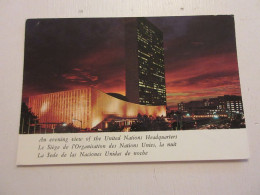 CP CARTE POSTALE ETATS UNIS NEW YORK SIEGE ONU - Ecrite En 1972                  - Autres Monuments, édifices