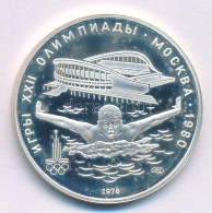 Szovjetunió 1978. 5R Ag "Moszkvai Olimpia 1980 - Úszás" T:PP Folt Soviet Union 1978. 5 Roubles Ag "Moscow Olympics 1980  - Unclassified