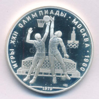 Szovjetunió 1979. 10R Ag "Moszkvai Olimpia 1980 - Kosárlabda" T:PP Folt Soviet Union 1979. 10 Roubles Ag "Moscow Olympic - Non Classés