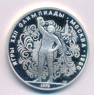 Szovjetunió 1979. 10R Ag "Moszkvai Olimpia 1980 - Súlyemelés" T:PP Folt Soviet Union 1979. 10 Roubles Ag "Moscow Olympic - Ohne Zuordnung