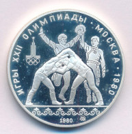 Szovjetunió 1980. 10R Ag "Moszkvai Olimpia 1980 - Birkózás" T:AU (PP) Folt Soviet Union 1980. 10 Roubles Ag "Moscow Olym - Unclassified