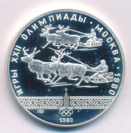 Szovjetunió 1980. 10R Ag "Moszkvai Olimpia 1980 - Rénszarvas Verseny" T:PP Folt Soviet Union 1980. 10 Roubles Ag "Moscow - Non Classés