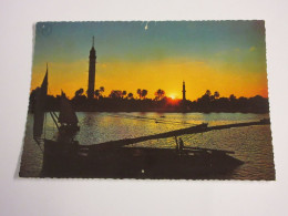 CP CARTE POSTALE EGYPTE LE CAIRE COUCHER De SOLEIL Sur Le NIL - Vierge - Caïro