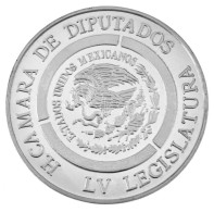 Mexikó ~1990. "Mexikói Képviselőház" Peremen Jelzett Ag Emlékérem Eredeti Dísztokban (152,21g/0.999/68mm) T:UNC Mexico ~ - Zonder Classificatie