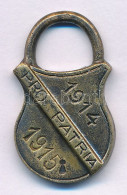 ~1915. "Pro Patria 1914-1915" Lakat Alakú Cu Plakett (28x16mm) T:XF Hungary ~1915. "Pro Patria 1914-1915" Lock-shaped Cu - Unclassified