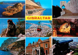 72720520 Gibraltar Strand Kanone Affe Strand Hotelanlagen Grotte Stadtansichten  - Gibilterra