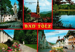 72720496 Bad Toelz Kalvarienberg Kurpark Maria Himmelfahrtskirche Isar Stausee   - Bad Toelz