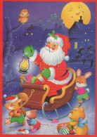 WEIHNACHTSMANN SANTA CLAUS TIERE WEIHNACHTSFERIEN Vintage Postkarte CPSM #PAK712.DE - Santa Claus