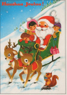 WEIHNACHTSMANN SANTA CLAUS WEIHNACHTSFERIEN Vintage Postkarte CPSM #PAJ950.DE - Kerstman