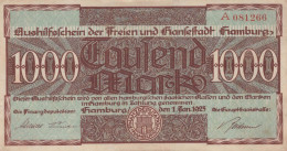 1000 MARK 1923 Stadt HAMBURG Hamburg DEUTSCHLAND Papiergeld Banknote #PL255 - [11] Emissions Locales