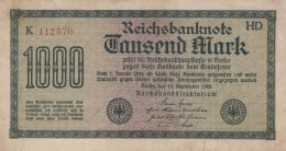 1000 MARK 1922 Stadt BERLIN DEUTSCHLAND Papiergeld Banknote #PL437 - Lokale Ausgaben