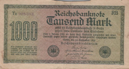 1000 MARK 1922 Stadt BERLIN DEUTSCHLAND Papiergeld Banknote #PL425 - Lokale Ausgaben