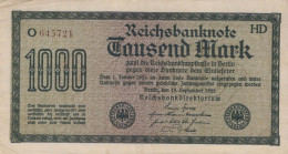 1000 MARK 1922 Stadt BERLIN DEUTSCHLAND Papiergeld Banknote #PL379 - Lokale Ausgaben