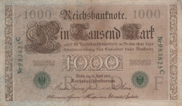 1000 MARK 1910 DEUTSCHLAND Papiergeld Banknote #PL370 - [11] Local Banknote Issues