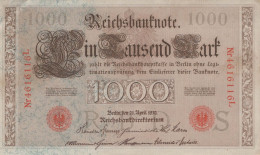 1000 MARK 1910 DEUTSCHLAND Papiergeld Banknote #PL366 - Lokale Ausgaben