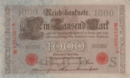 1000 MARK 1910 DEUTSCHLAND Papiergeld Banknote #PL367 - [11] Local Banknote Issues