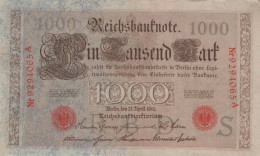 1000 MARK 1910 DEUTSCHLAND Papiergeld Banknote #PL364 - Lokale Ausgaben