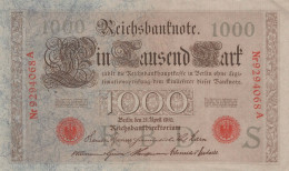 1000 MARK 1910 DEUTSCHLAND Papiergeld Banknote #PL357 - Lokale Ausgaben