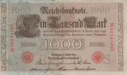 1000 MARK 1910 DEUTSCHLAND Papiergeld Banknote #PL348 - [11] Emissions Locales