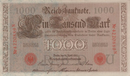 1000 MARK 1910 DEUTSCHLAND Papiergeld Banknote #PL335 - [11] Lokale Uitgaven