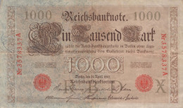 1000 MARK 1910 DEUTSCHLAND Papiergeld Banknote #PL291 - [11] Lokale Uitgaven