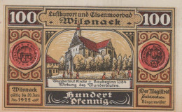 100 PFENNIG 1922 Stadt WILSNACK Brandenburg UNC DEUTSCHLAND Notgeld #PI056 - [11] Lokale Uitgaven