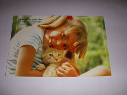 CP CARTE POSTALE MESSAGE ENFANT Et CHATON Celui Qui Se Confie... ECRITE En 1991 - Szenen & Landschaften