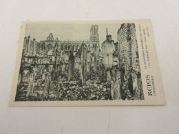 CP CARTE POSTALE MARNE 48 CATHEDRALE De REIMS RUINES Du QUARTIER Des DEUX ANGES  - Reims