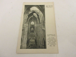 CP CARTE POSTALE MARNE 37 CATHEDRALE De REIMS La GRANDE NEF Avec TROUS D'OBUS    - Reims