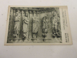 CP CARTE POSTALE MARNE 14 CATHEDRALE De REIMS FACADE PORCHE PROPHETES DECAPITES  - Reims