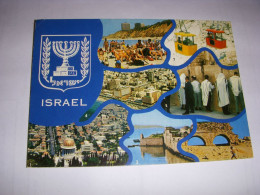 CP CARTE POSTALE ISRAEL BLASON Et VUES GENERALES - ECRITE En 1983 - Israël