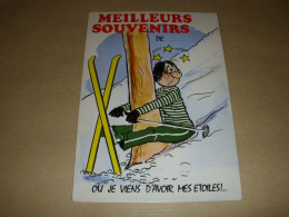 CP CARTE POSTALE HUMOUR SKI DANS Un ARBRE - ECRITE En 1975 - Humour