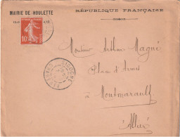 SIGOGNE (CHARENTE) : T. à D. / Semeuse Sur Env. De La Mairie De Houlette. - Handstempel