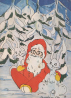 PAPÁ NOEL Feliz Año Navidad Vintage Tarjeta Postal CPSM #PAU542.ES - Santa Claus