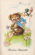 OSTERN FLOWERS Vintage Ansichtskarte Postkarte CPA #PKE183.DE - Pâques