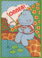 NILPFERD Tier Vintage Ansichtskarte Postkarte CPSM #PBS733.DE - Flusspferde