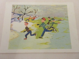 CP CARTE POSTALE TABLEAU ETATS UNIS VOEUX Thomas McCORMACK PATINAGE - Paintings