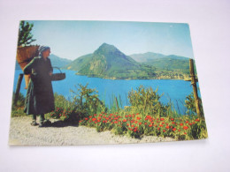 CP CARTE POSTALE SUISSE LUGANO VUE MONTE SAN SALVATORE - Ecrite En 1976 - Andere & Zonder Classificatie