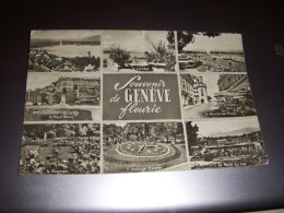 CP CARTE POSTALE SUISSE GENEVE VUES GENERALES FLEURIES - ECRITE En 1956 - Other & Unclassified